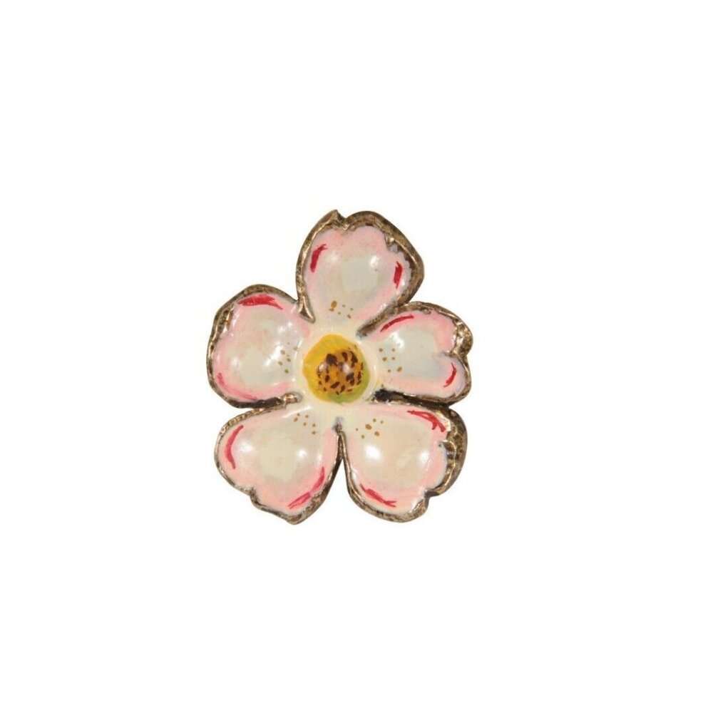 Christian Dior Vintage John Galliano Flower Ring Size US 5 White Pink Yellow